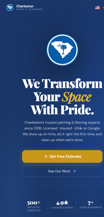 Charleston Paint & Cleaning en móvil.